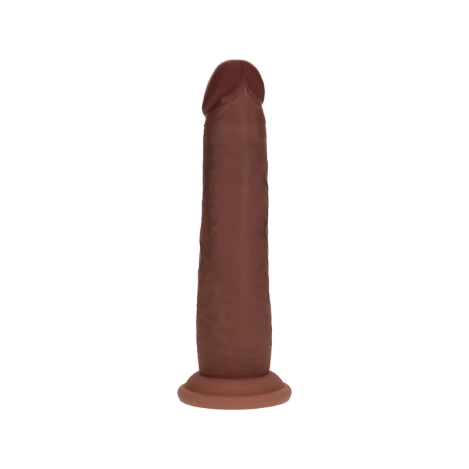 7 Inch RealRock Ultra Realistic Sliding Skin Dual Density Silicone Dildo Brown
