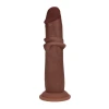 7 Inch RealRock Ultra Realistic Sliding Skin Dual Density Silicone Dildo Brown