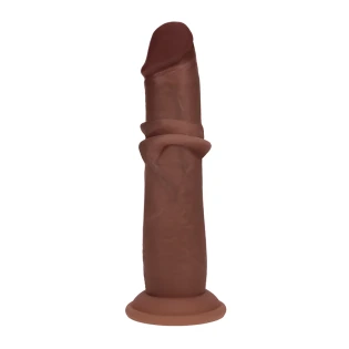 7 Inch RealRock Ultra Realistic Sliding Skin Dual Density Silicone Dildo Brown