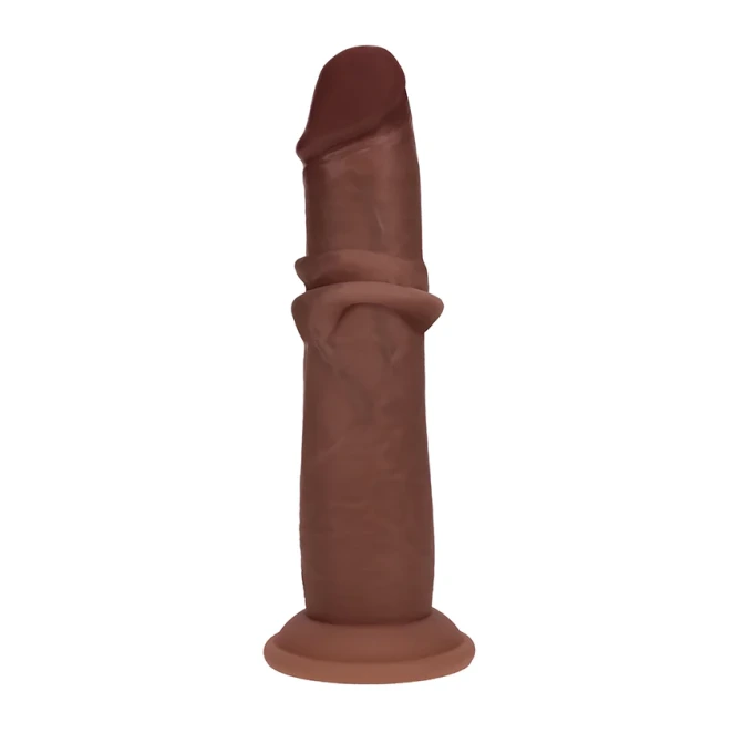 7 Inch RealRock Ultra Realistic Sliding Skin Dual Density Silicone Dildo Brown