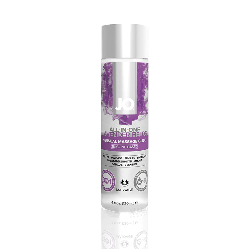 JO All-In-One Massage Glide - Lavendar (Silicone-Based) 4 oz.