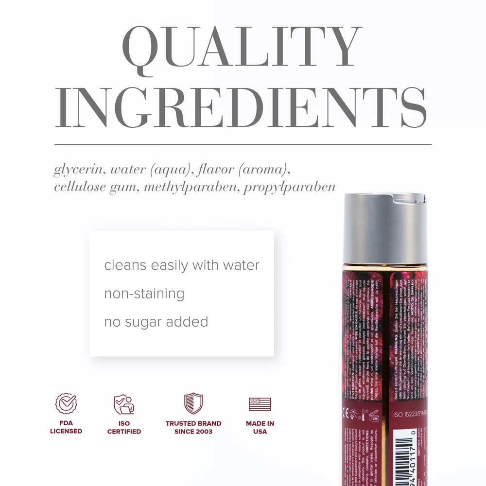 JO H2O Raspberry Sorbet Flavored Water-Based Lubricant 4 oz. (26195) | SlipDix.com