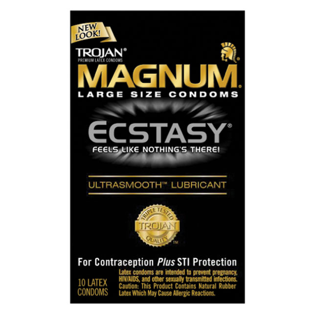 Trojan Ecstasy Magnum Condoms with UltraSmooth Lubricant 10-Pack
