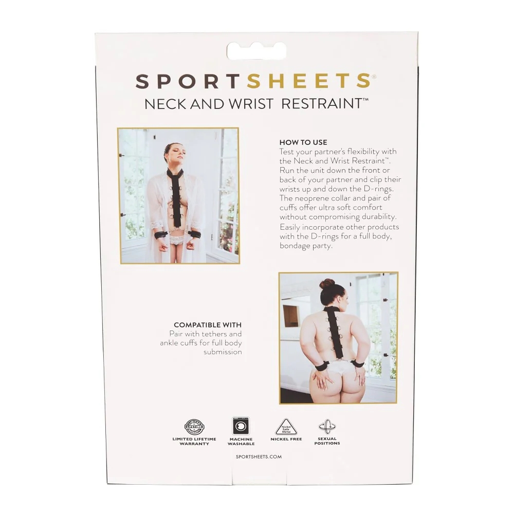 Sportsheets Adjustable Neoprene Neck & Wrist Restraint Black (33955) | SlipDix.com