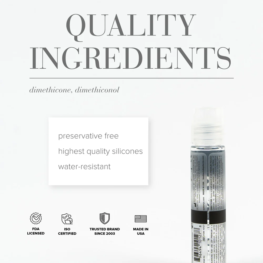 JO Premium Original Silicone-Based Lubricant 1 oz.
