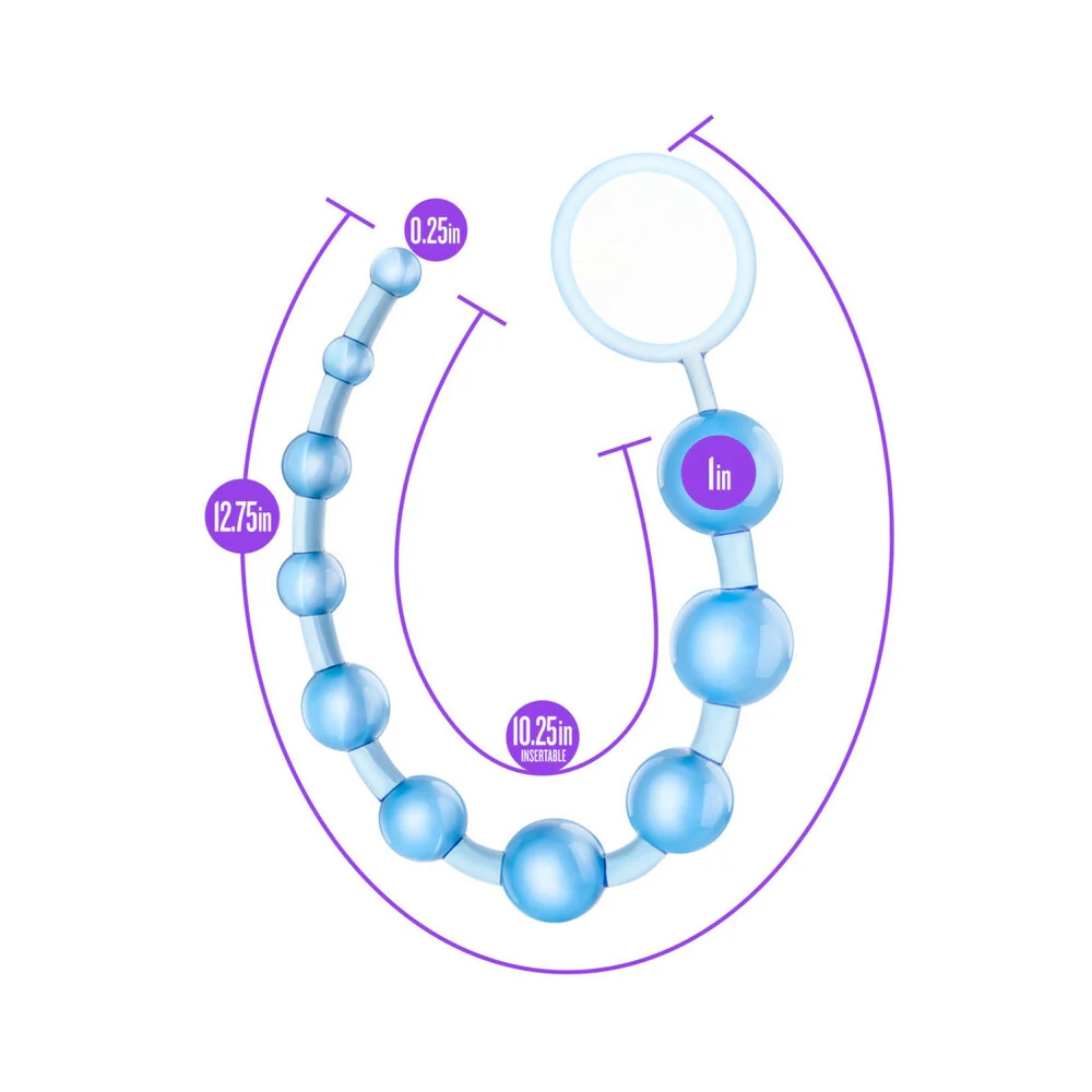 B Yours Basic Anal Beads 12.75 in. Blue