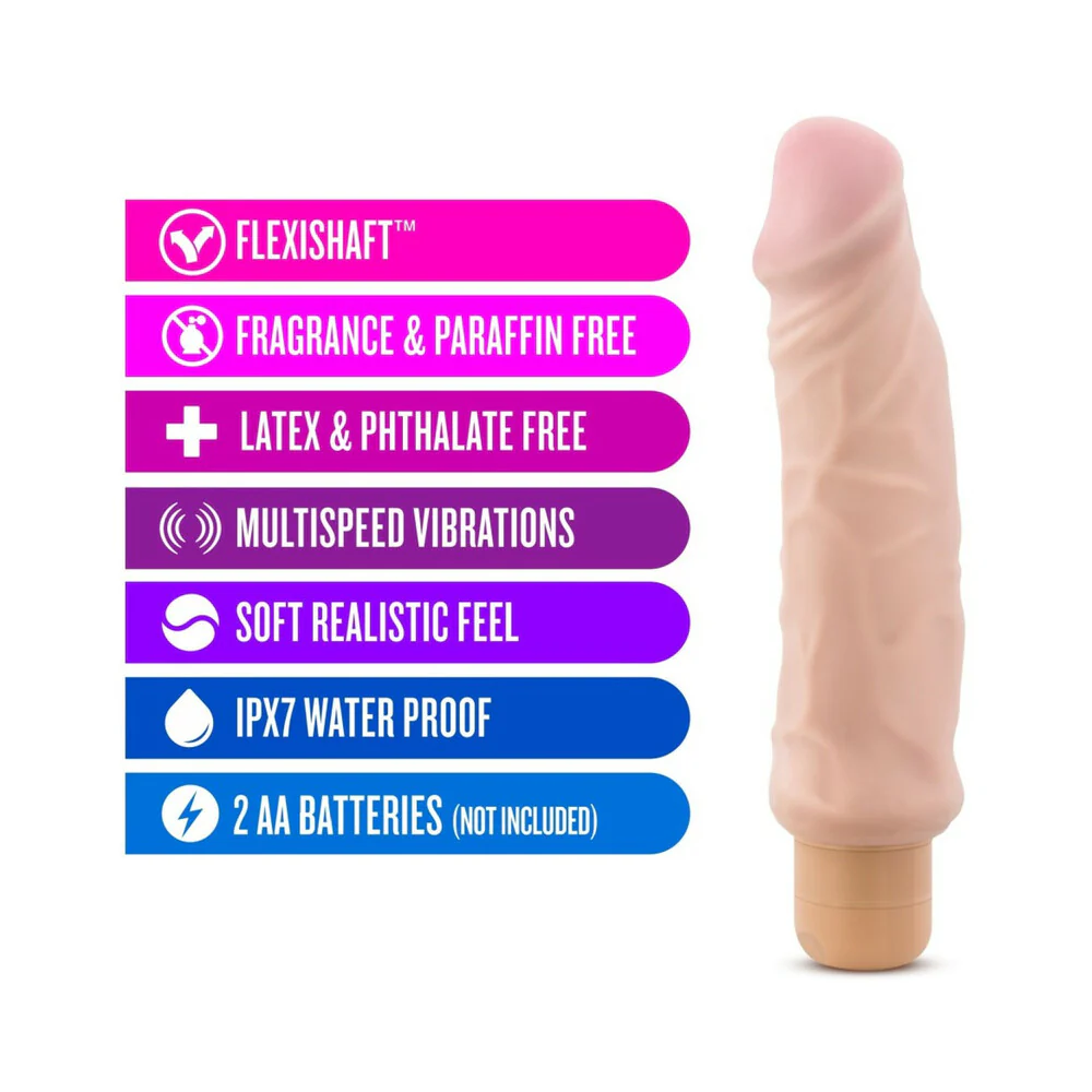 9 in. Realistic Vibrating Dildo Beige