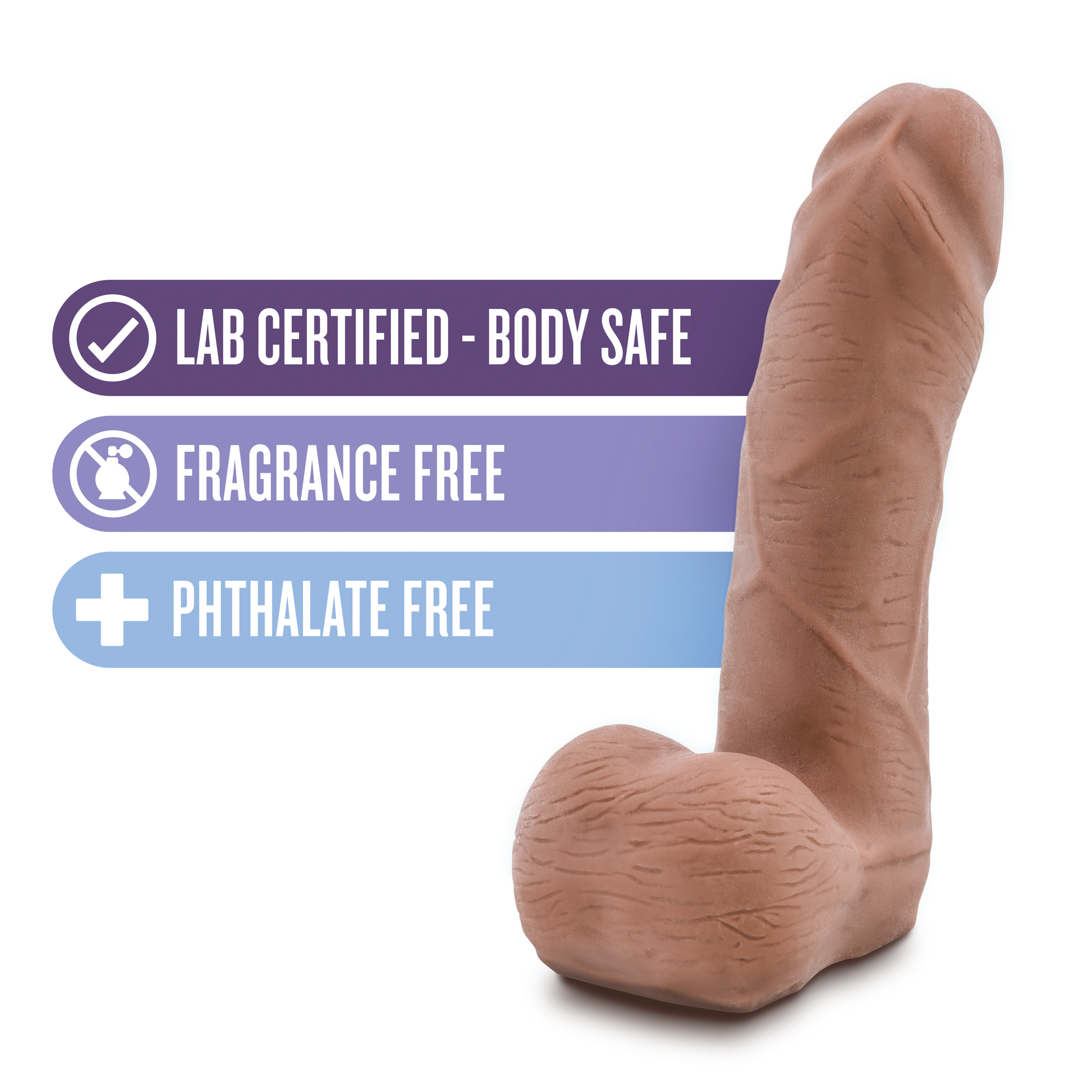 5 in. Posable Dual Density Dildo with Balls Tan