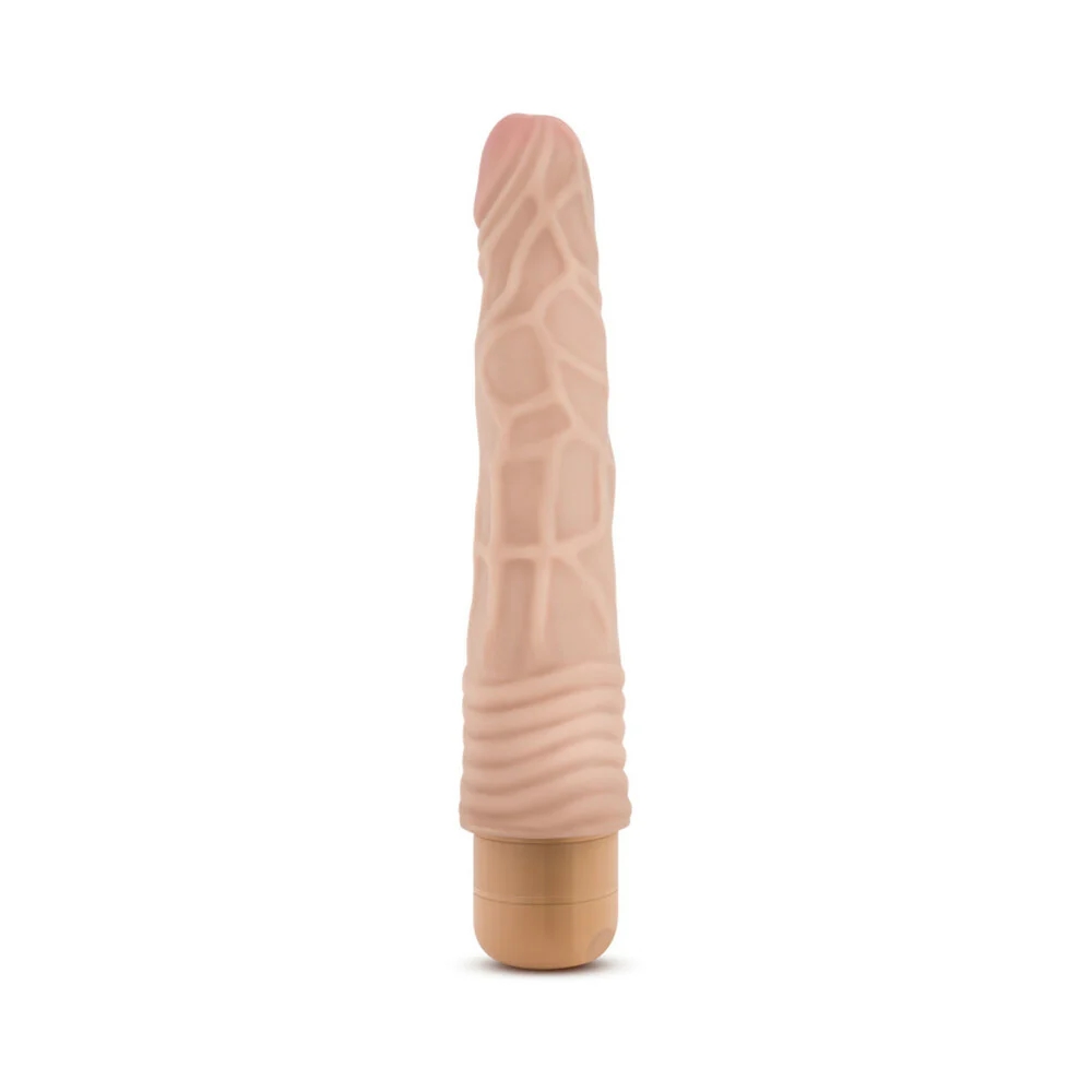 9 in. Realistic Vibrating Dildo Beige