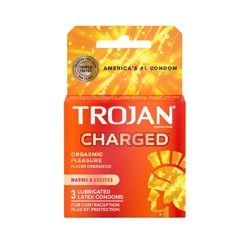 Trojan Charged w/Intensified Lubricant Condoms 3-Pack