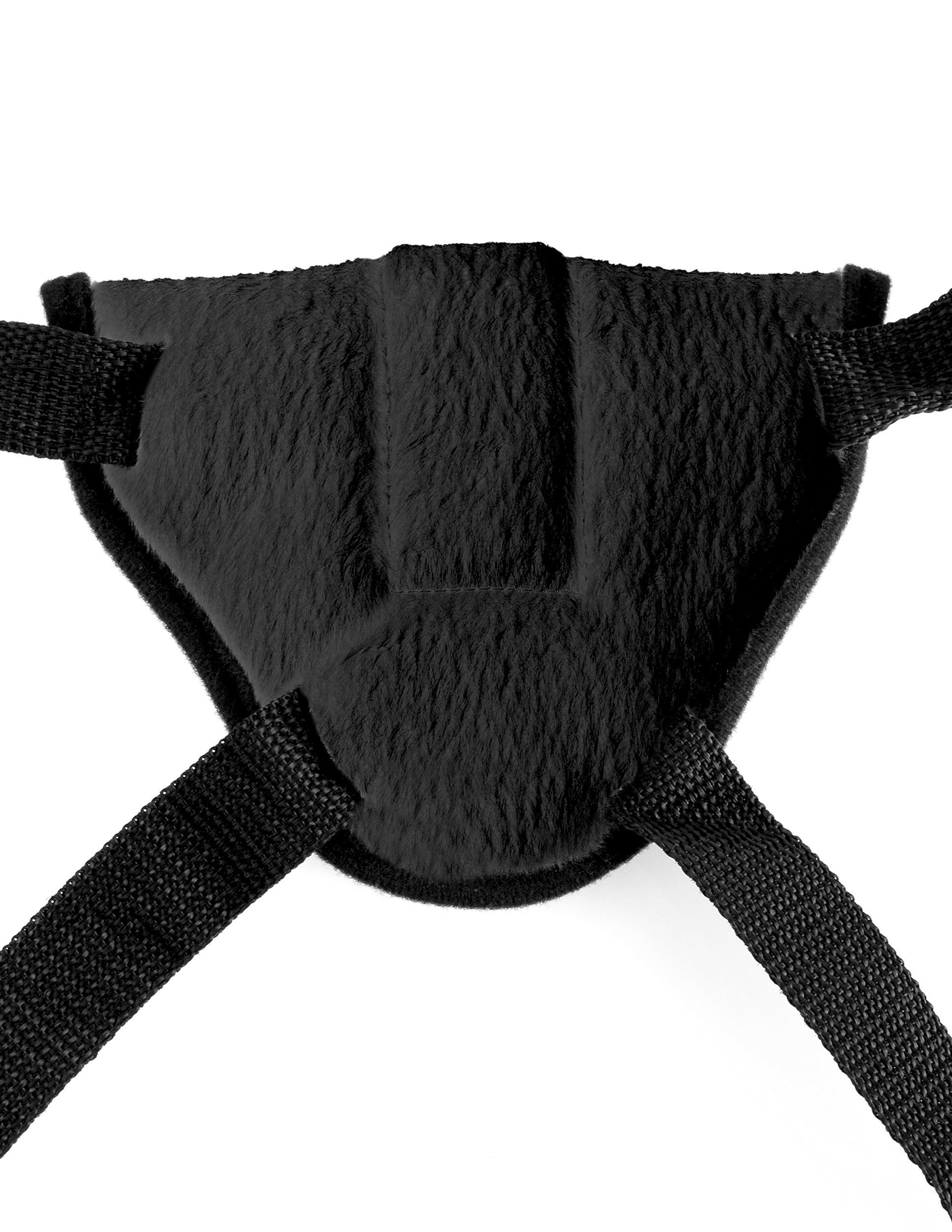 Adjustable Vibrating Plush Harness Black