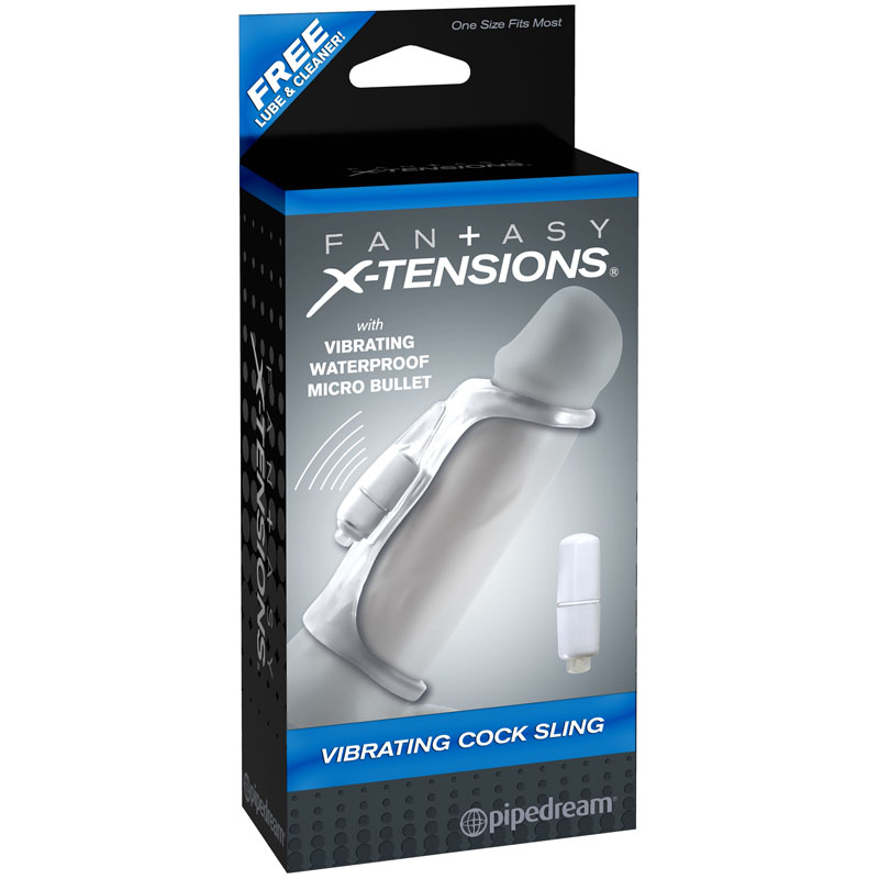 Fantasy X-tensions Vibrating Cock Sling Clear