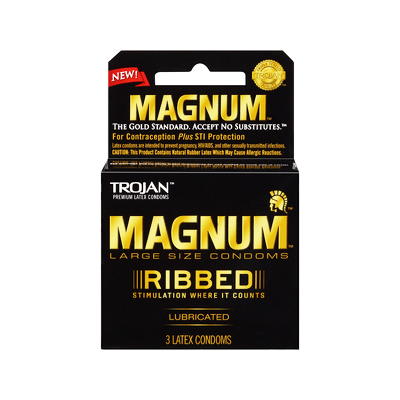 Trojan Magnum Ribbed Condoms 3-Pack