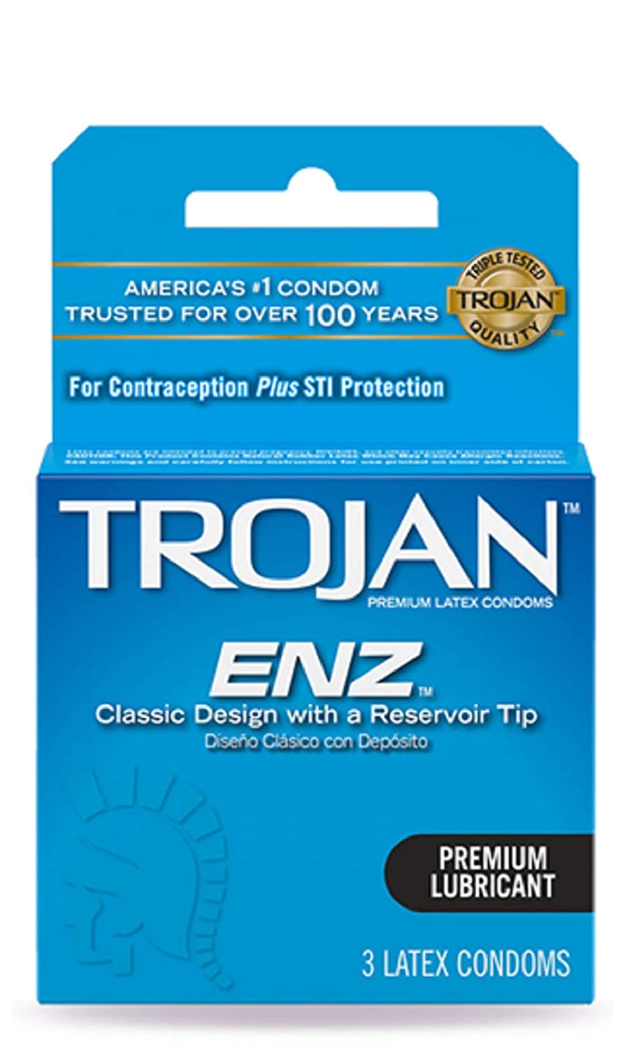 Trojan-Enz Premium Condoms with Spermicidal Lubricant 3-Pack