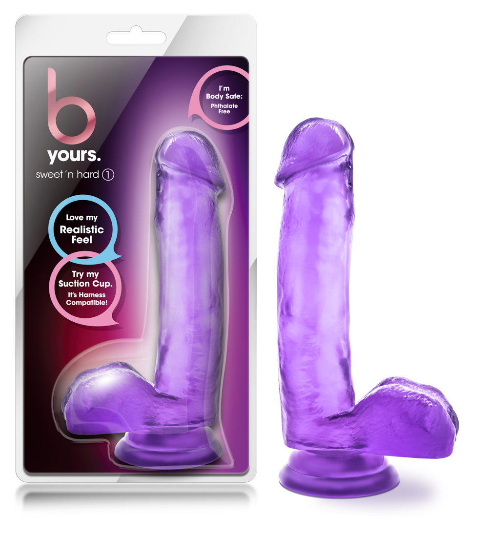7 Inch Realistic Dildo with Balls Purple