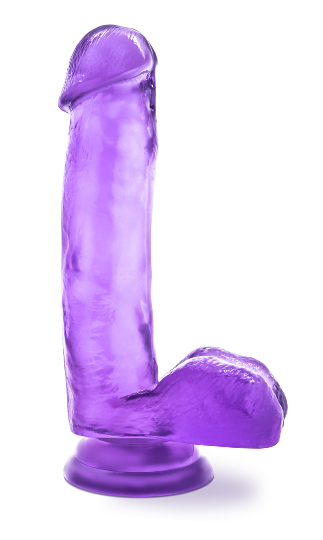 7 Inch Realistic Dildo with Balls Purple