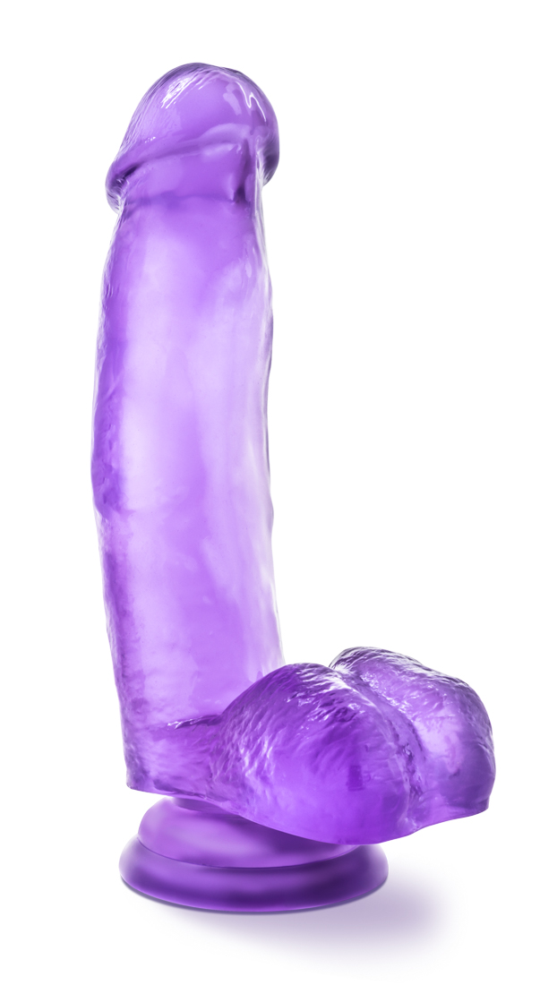 7 Inch Realistic Dildo with Balls Purple