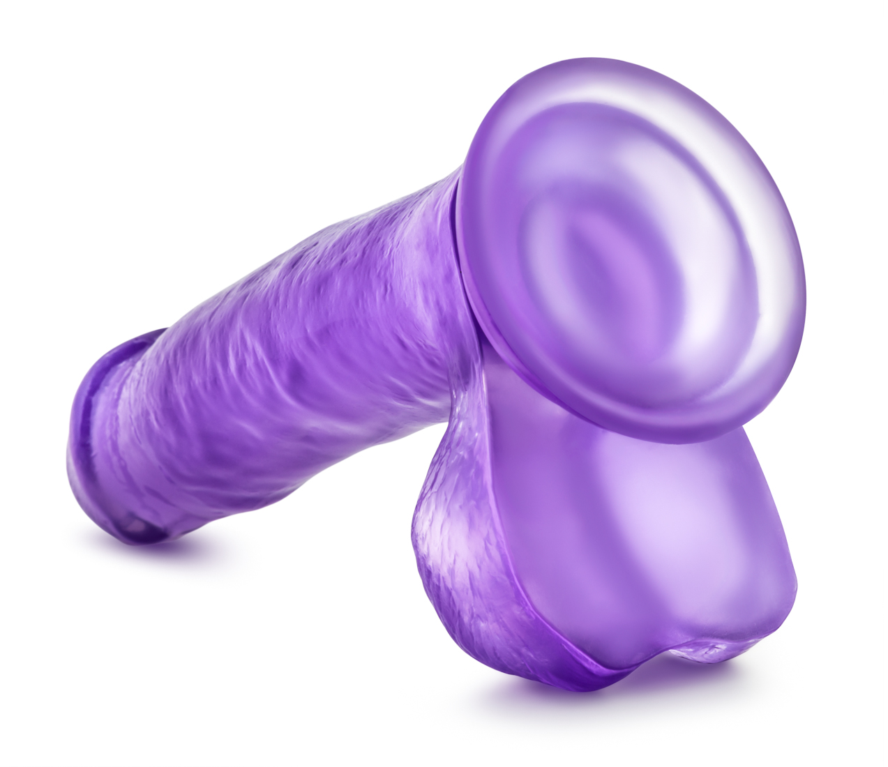 7 Inch Realistic Dildo with Balls Purple
