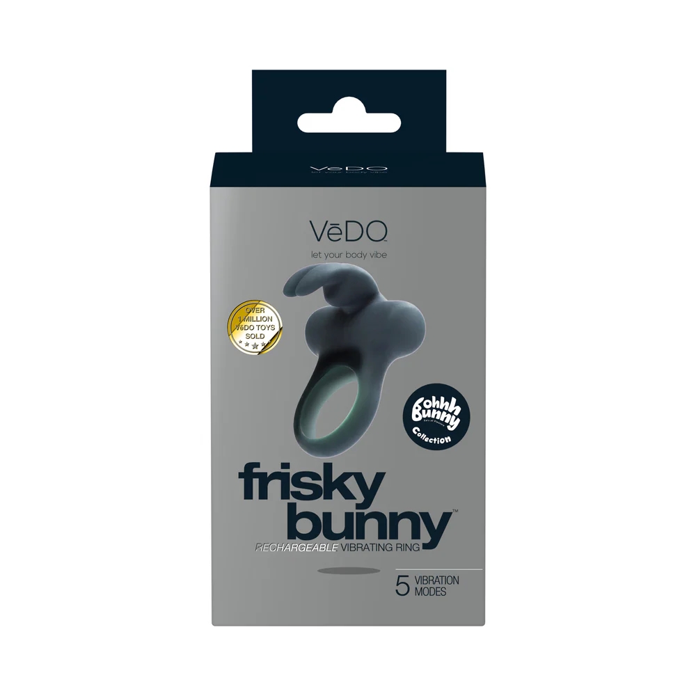 VeDO Frisky Bunny Vibrating Couples Rabbit Cock Ring Black