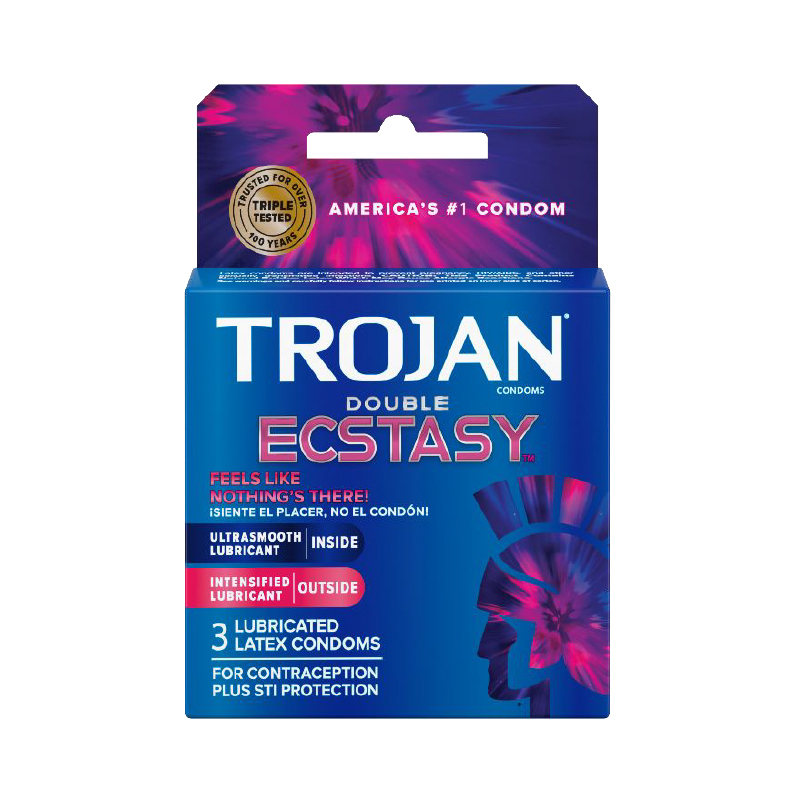 Trojan Double Ecstasy Latex Condoms 3-Pack
