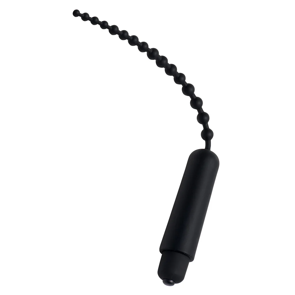 Vibrating Silicone Urethral Sound with Beads 6 in.