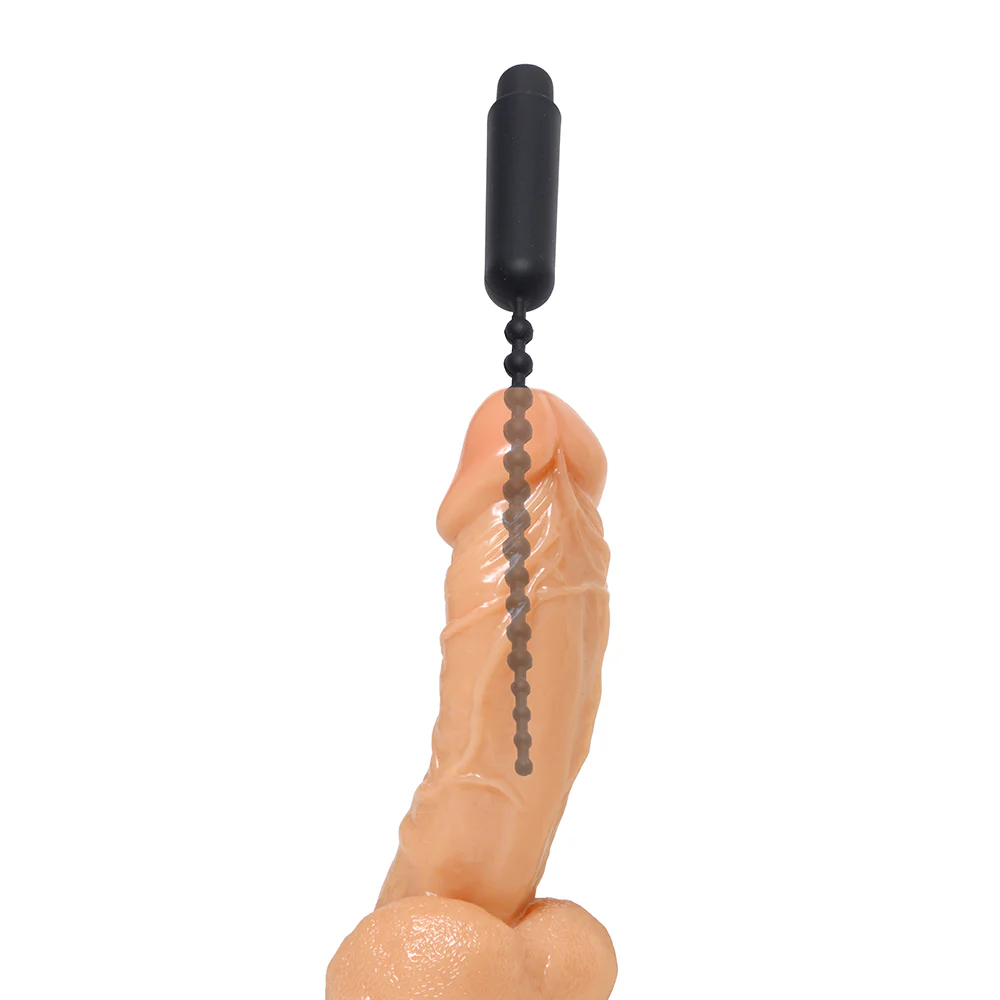 Vibrating Silicone Urethral Sound with Beads 6 in.