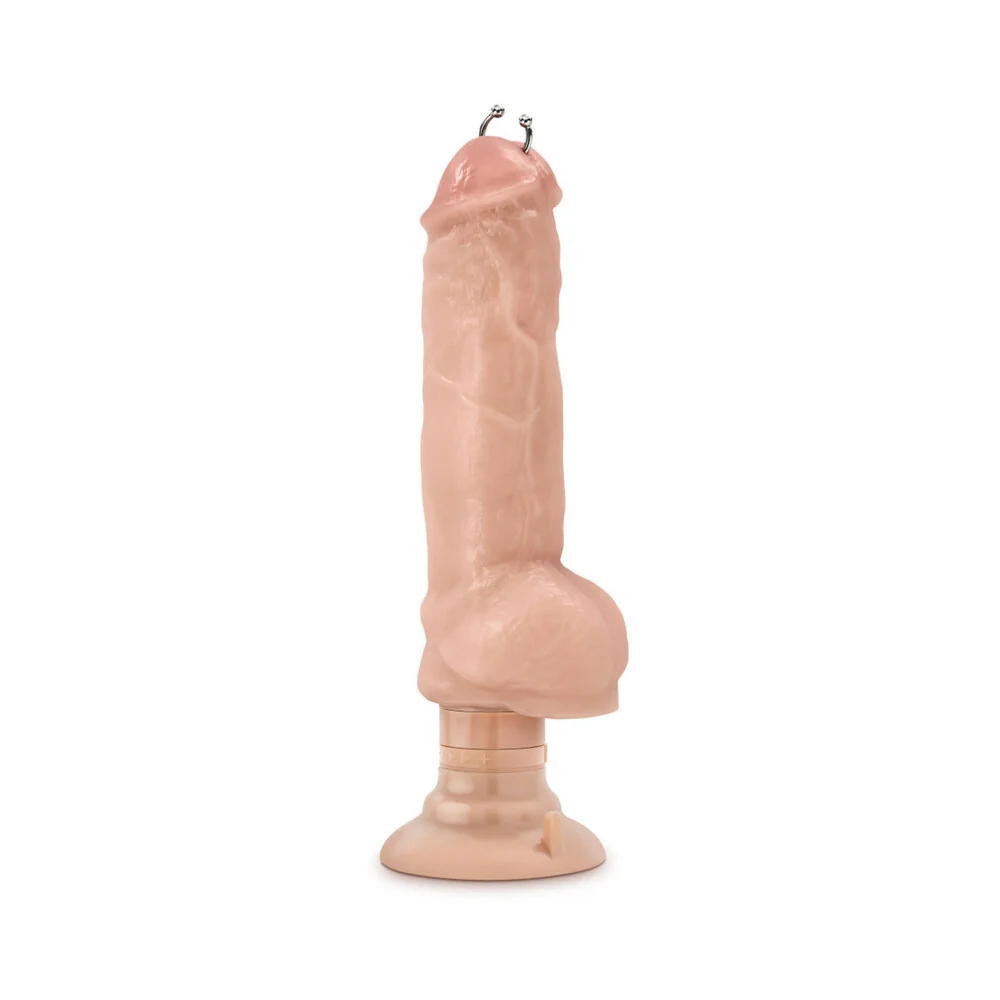 11 in. "Bad Boy Next Door" Pierced Realistic Vibrating Dildo with Balls