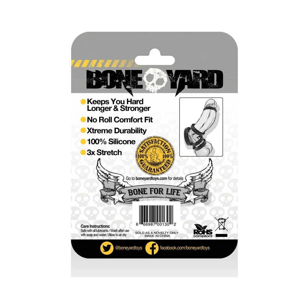 Boneyard Silicone Cock Ring 30mm Black