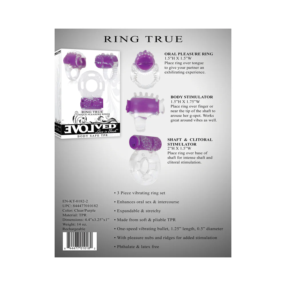 Silicone Vibrating Cock Ring Set 3-Piece