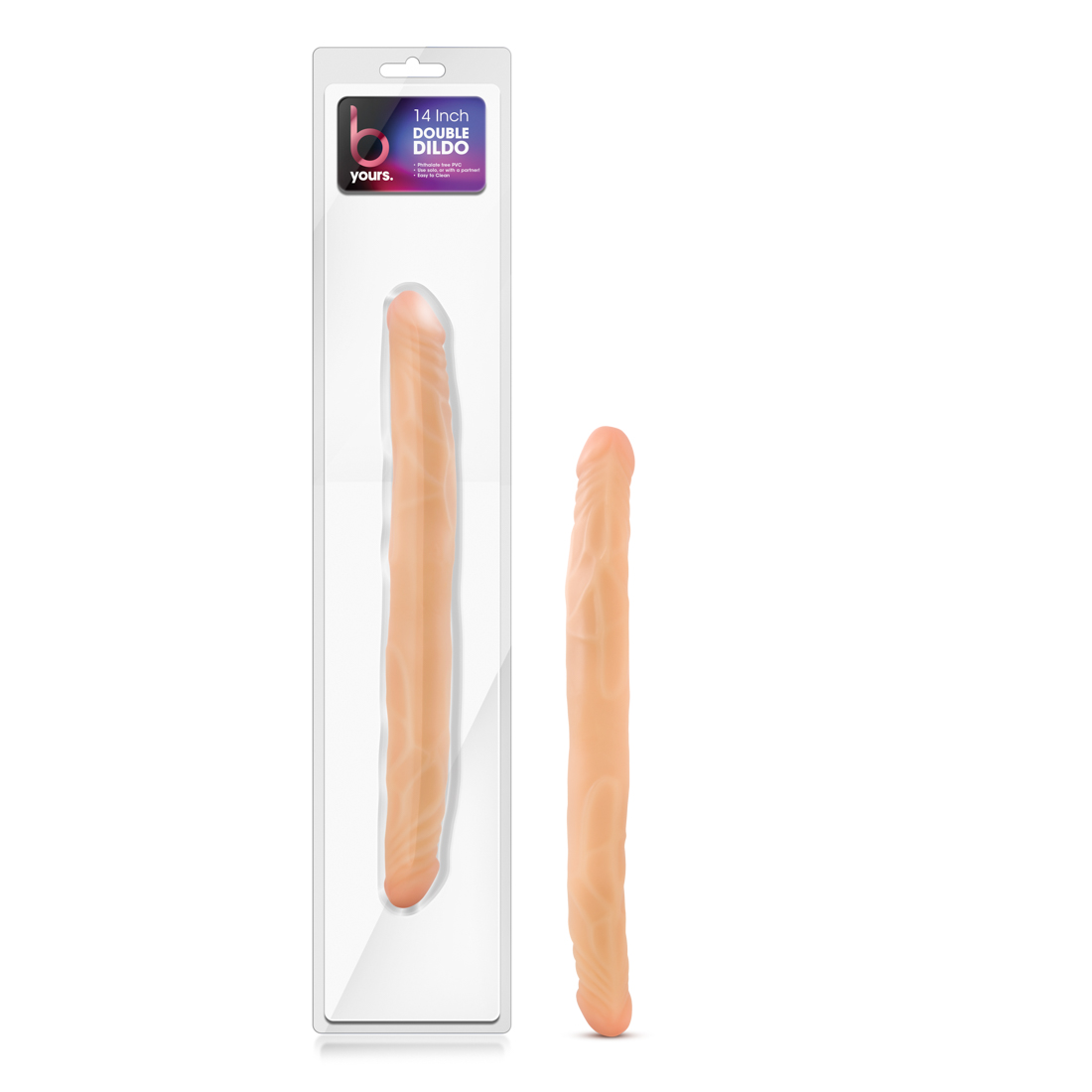 14 in. Double Dildo Beige