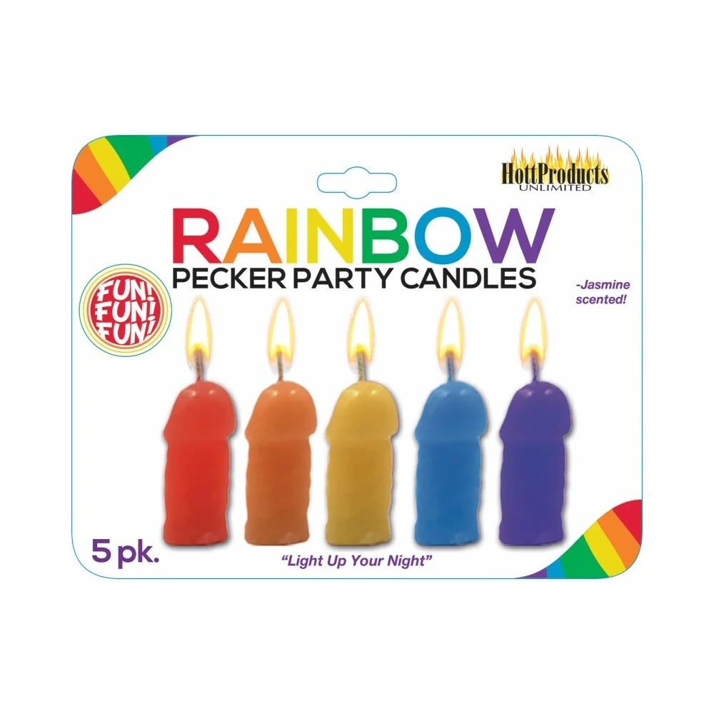 Pecker Party Candles Assorted Colors 5pk (61439) | SlipDix.com