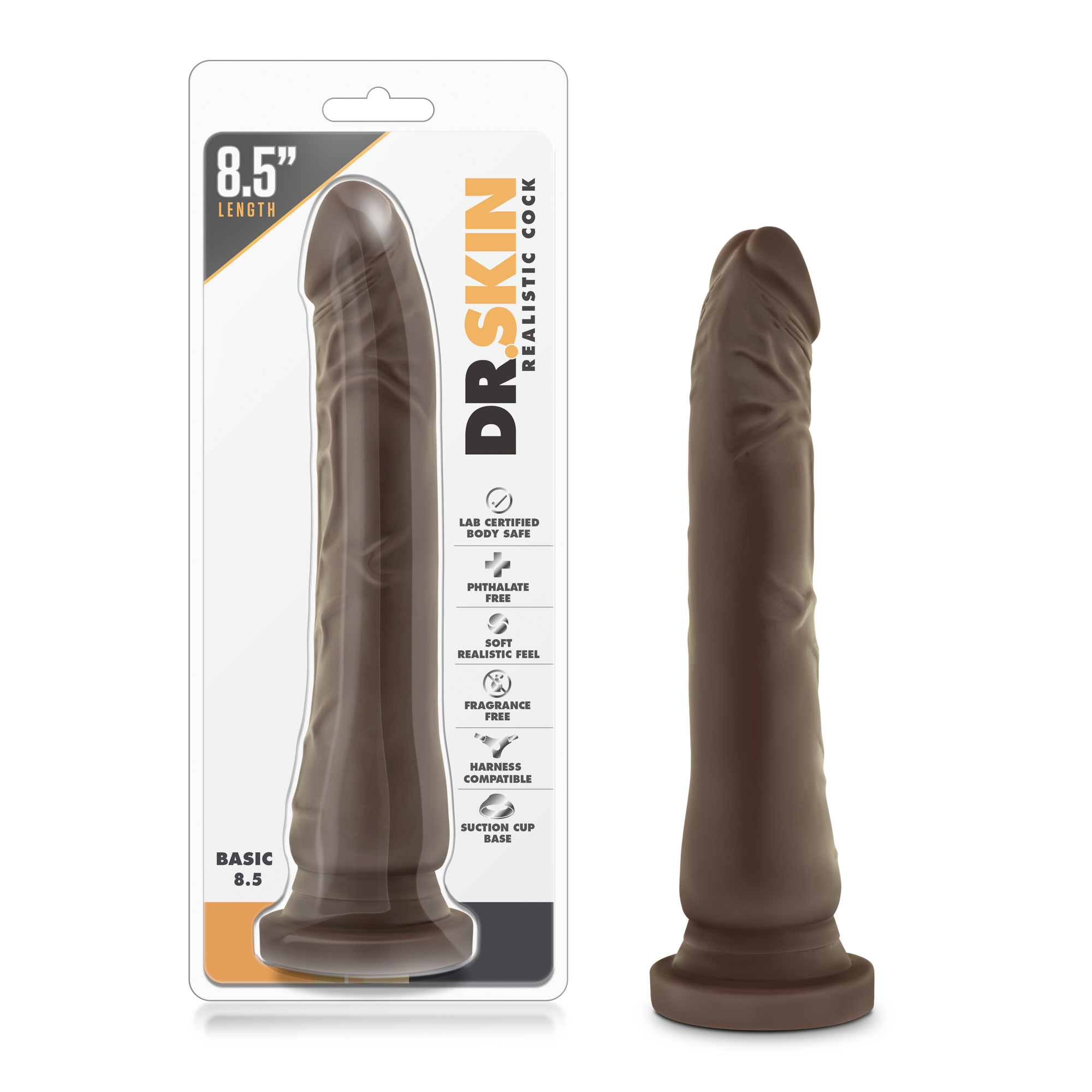 8.5 in. Realistic Dildo Brown