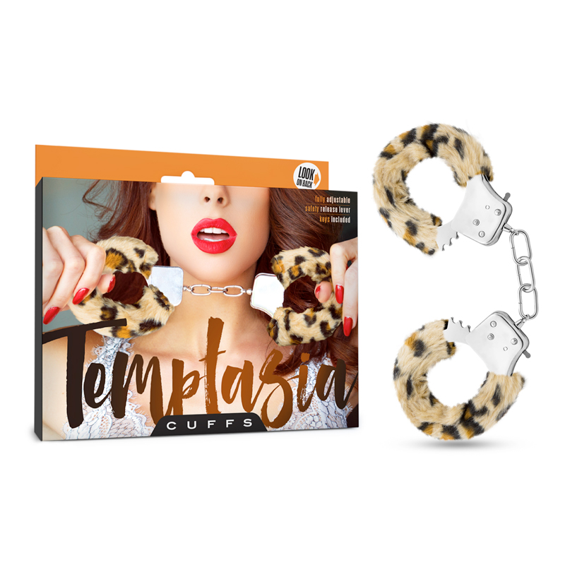 Temptasia Adjustable Faux Fur Handcuffs Leopard