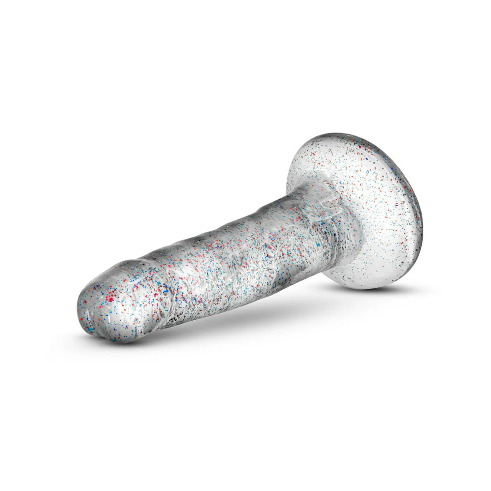5.5 in. Glitter Cock Realistic Dildo Clear