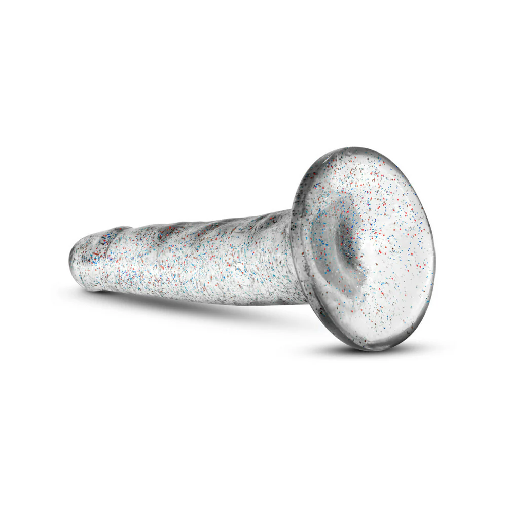 5.5 in. Glitter Cock Realistic Dildo Clear