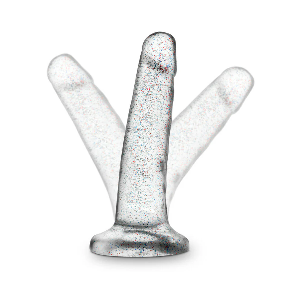 5.5 in. Glitter Cock Realistic Dildo Clear