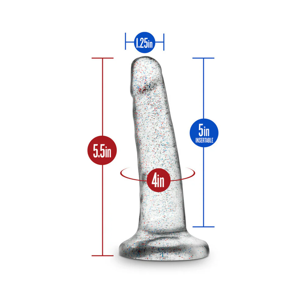 5.5 in. Glitter Cock Realistic Dildo Clear