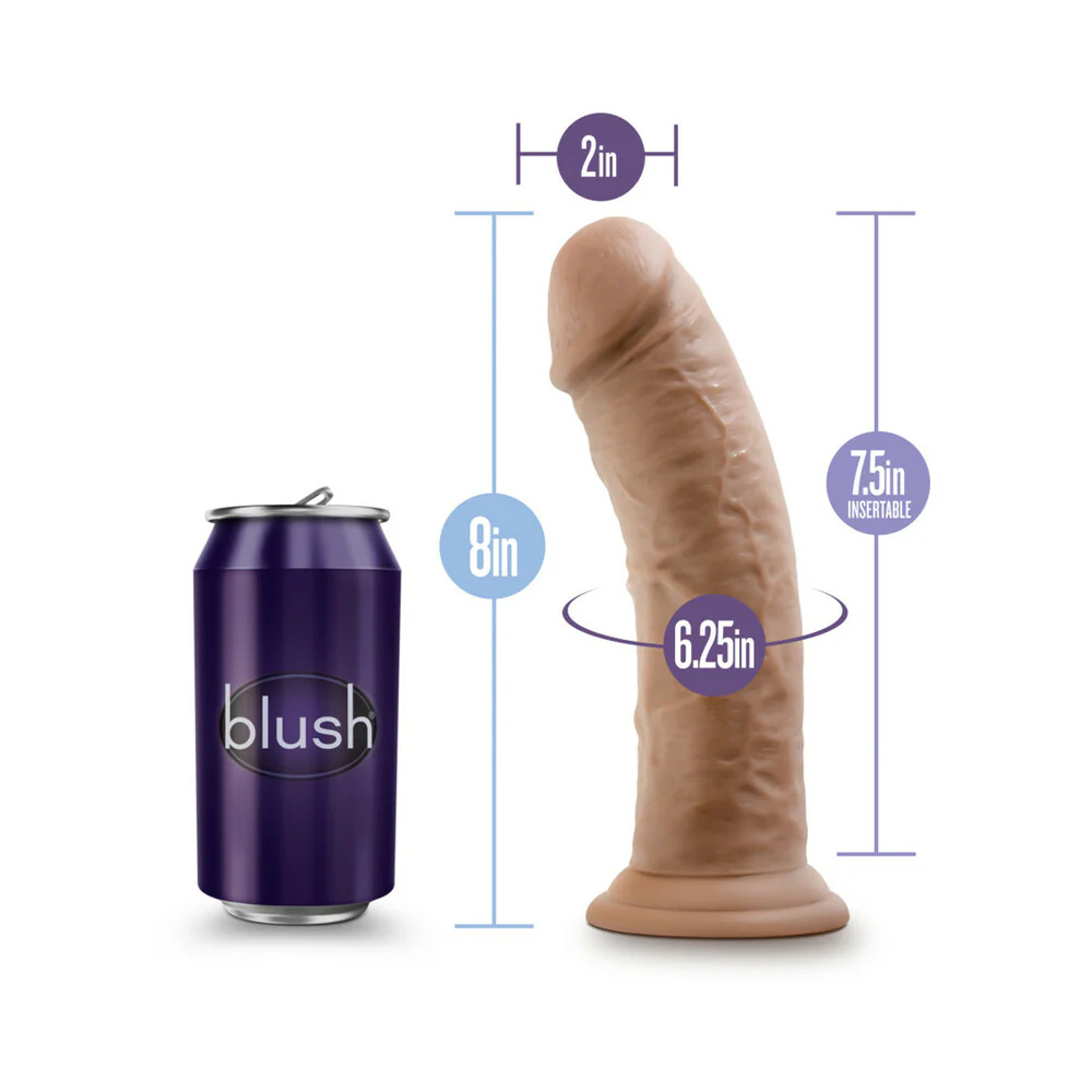 8 in. Posable Dual Density Dildo Tan