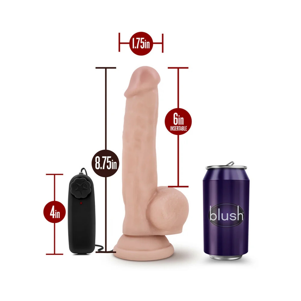 8.5 Inch Realistic Vibrating Dildo with Balls Beige