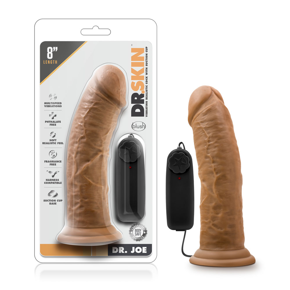 8 in. Realistic Vibrating Dildo Tan