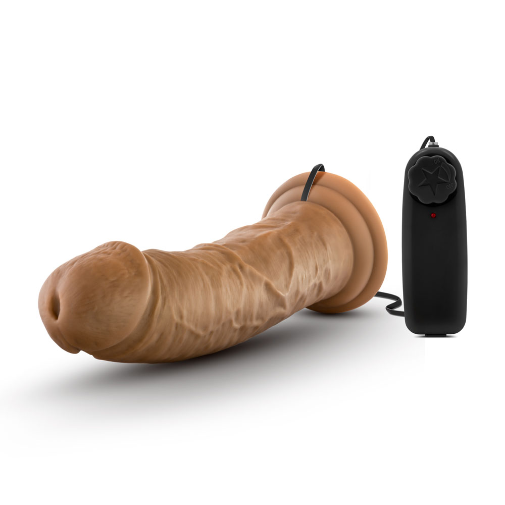 8 in. Realistic Vibrating Dildo Tan