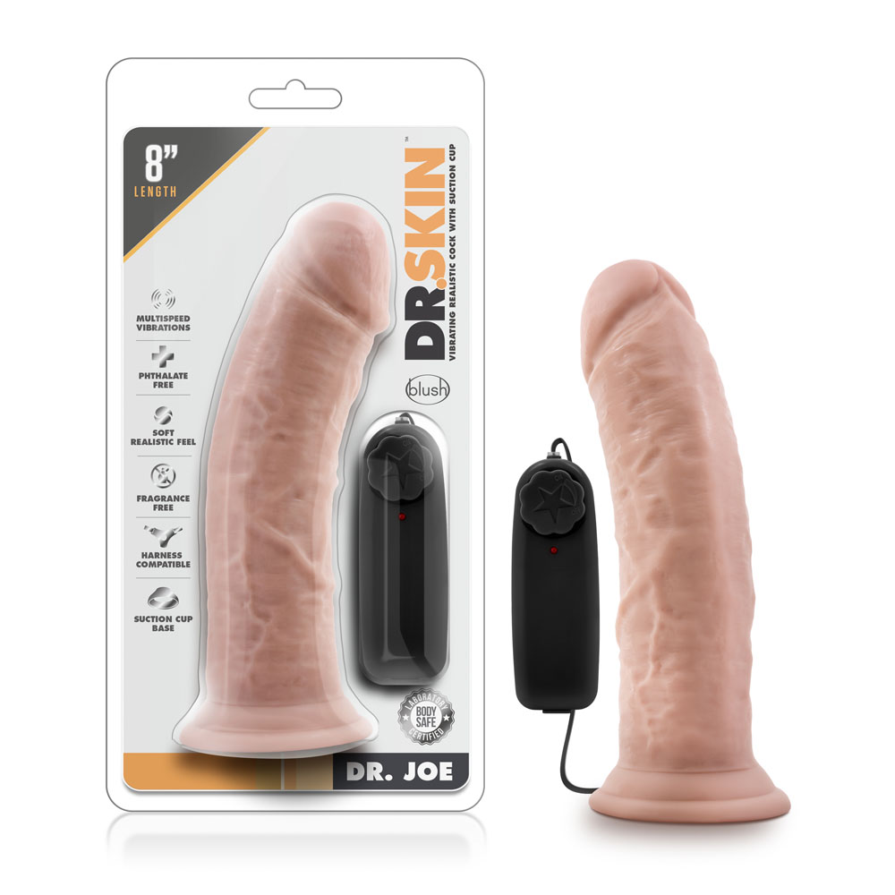 8 in. Realistic Vibrating Dildo Beige