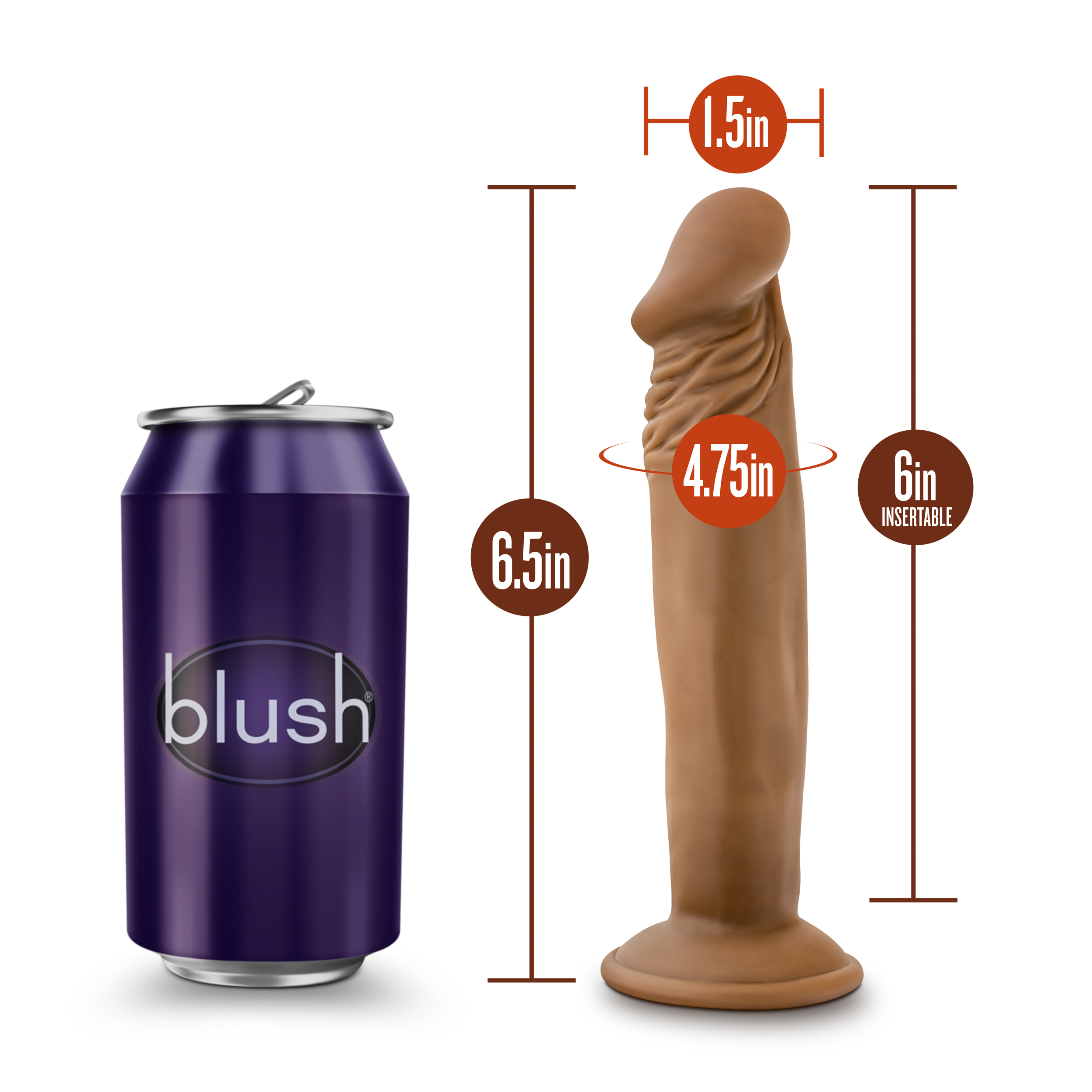 6 in. Realistic Dildo Tan