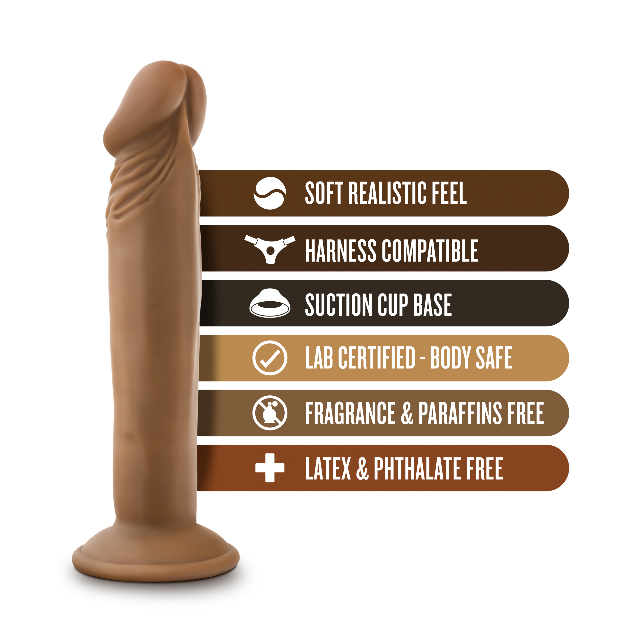 6 in. Realistic Dildo Tan