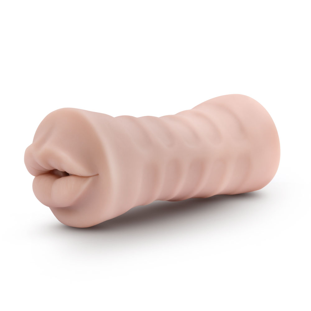 Angie Oral Stroker with Bullet Vibrator Beige