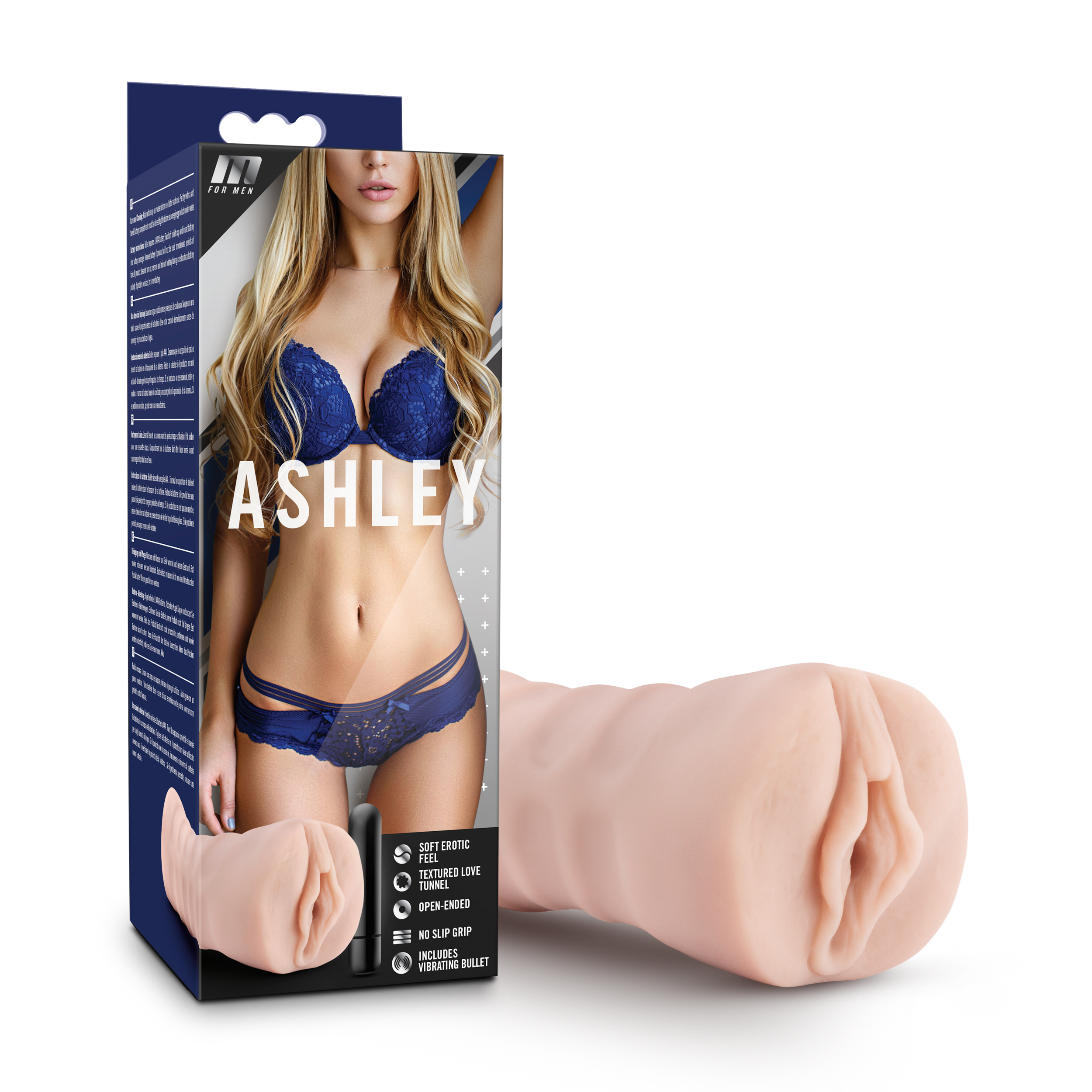 Ashley Pocket Pussy with Bullet Vibrator Beige