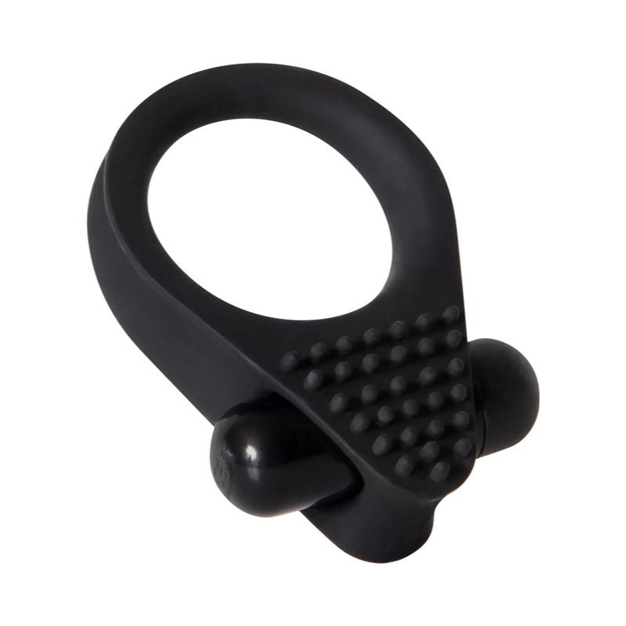 Vibrating "Black Knight" Cock Ring Black