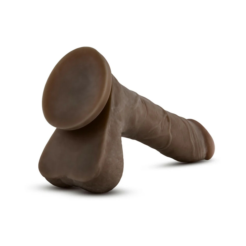 8.5 in. Realistic Posable Dual Density Dildo with Balls Brown