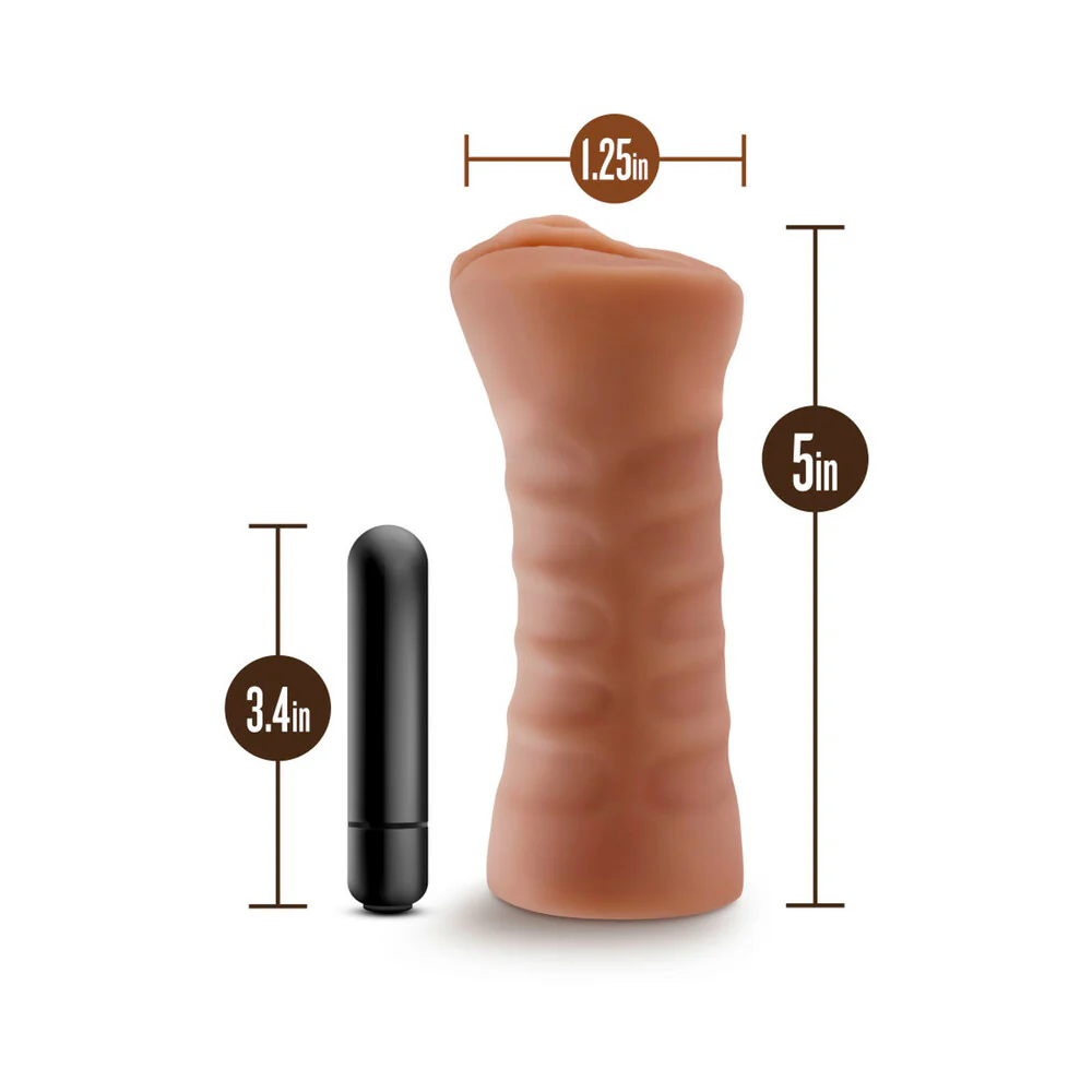M for Men Julieta Vibrating Vagina Stroker Tan