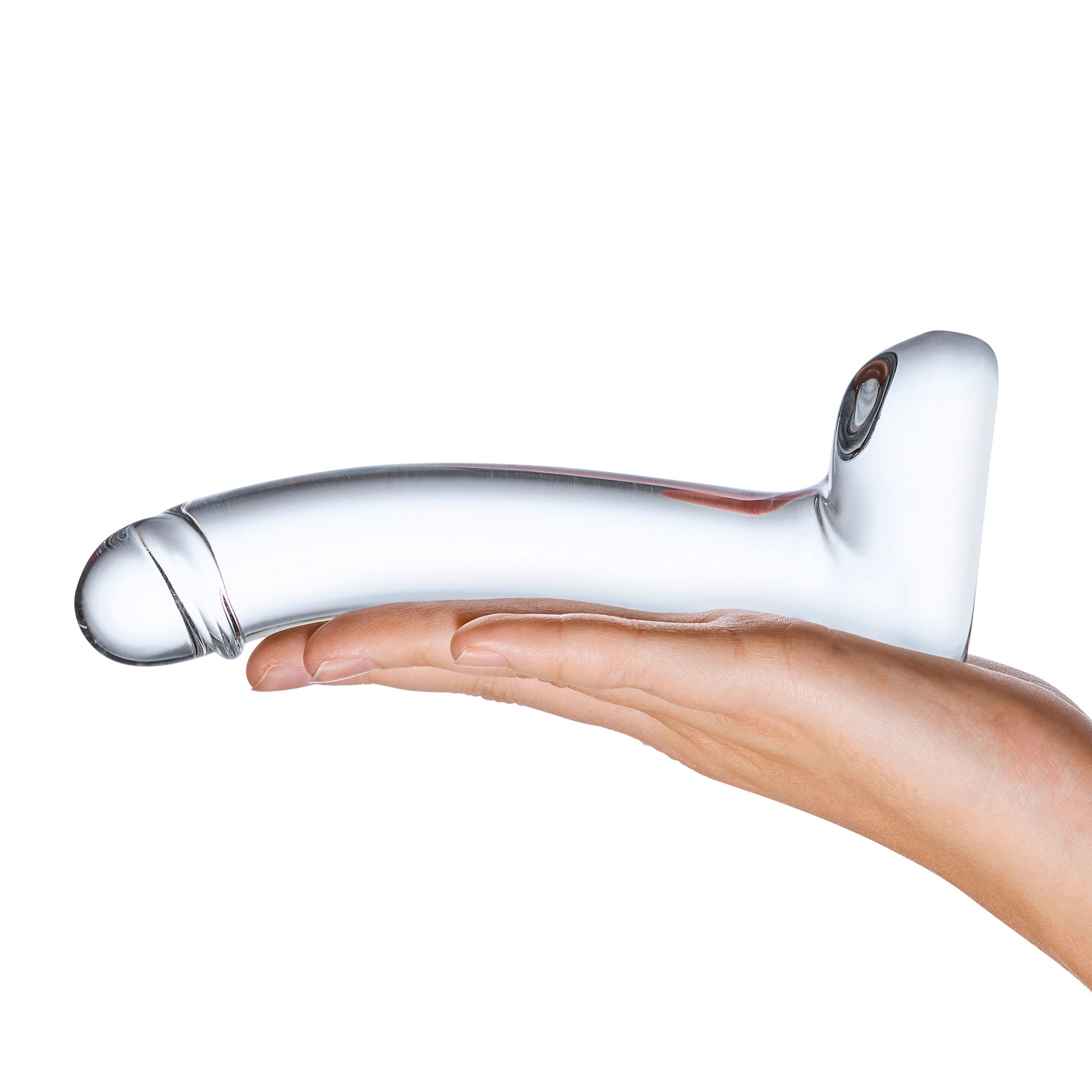7 in. Realistic Curved Glass G-Spot Dildo